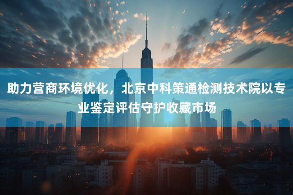 助力营商环境优化，北京中科策通检测技术院以专业鉴定评估守护收藏市场