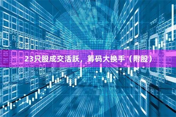 23只股成交活跃，筹码大换手（附股）